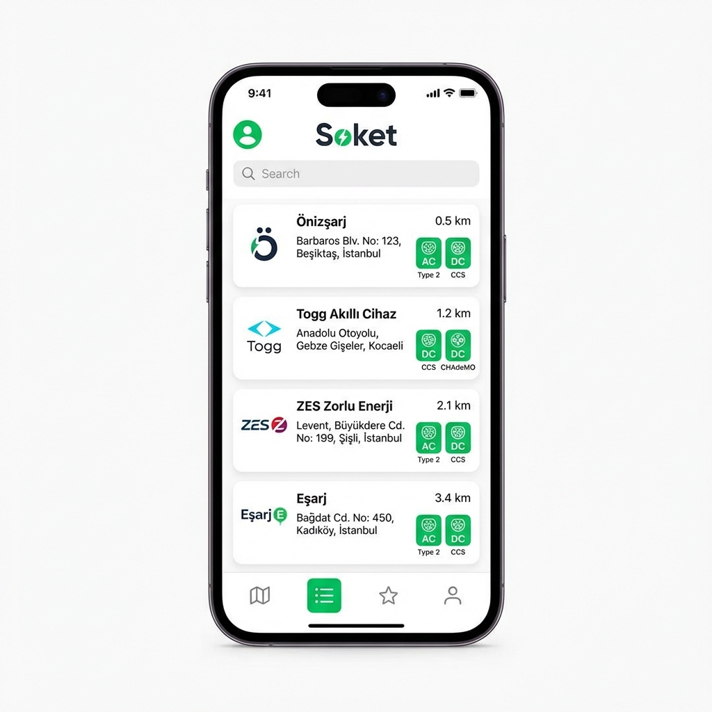 Soket - İstasyon Listesi